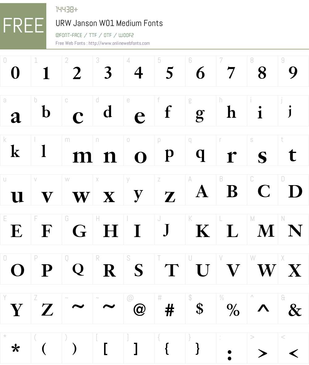 URWJansonW01-Medium Font Screenshots