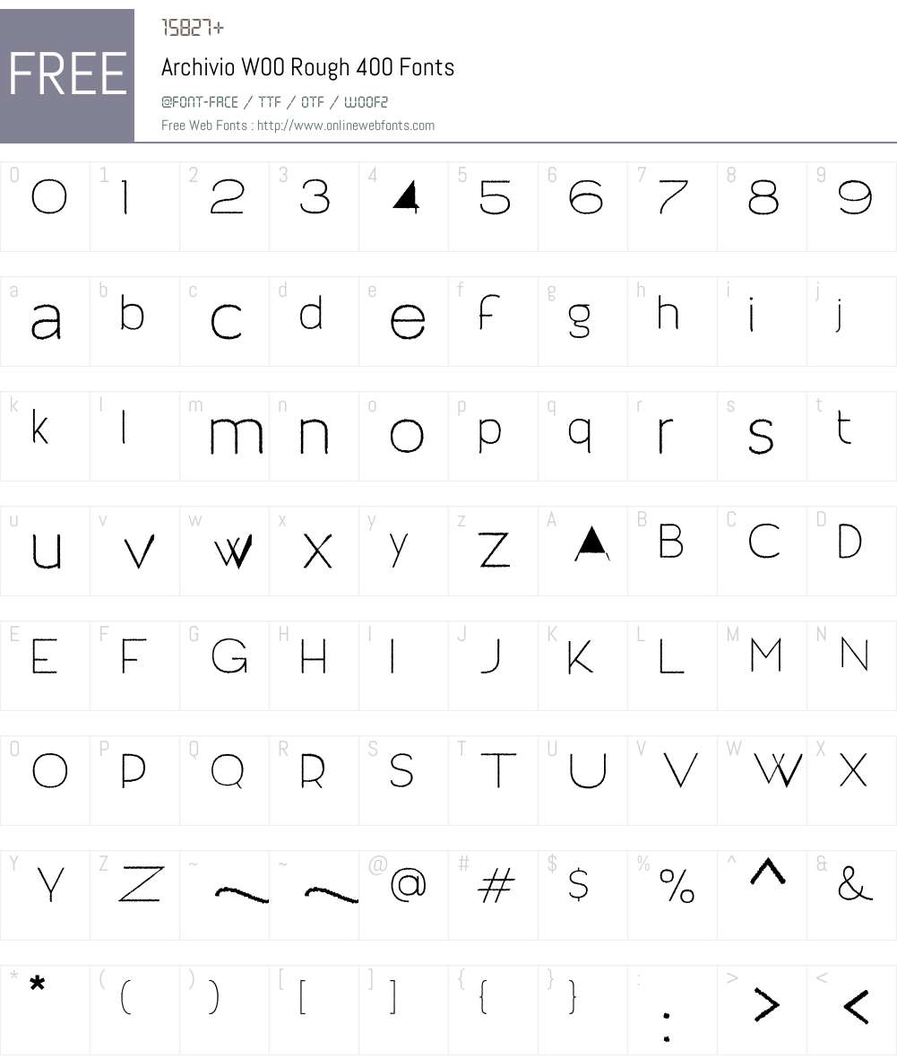 ArchivioW00-Rough400 Font Screenshots