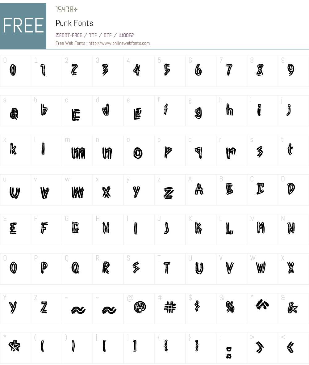 Punk Font Screenshots