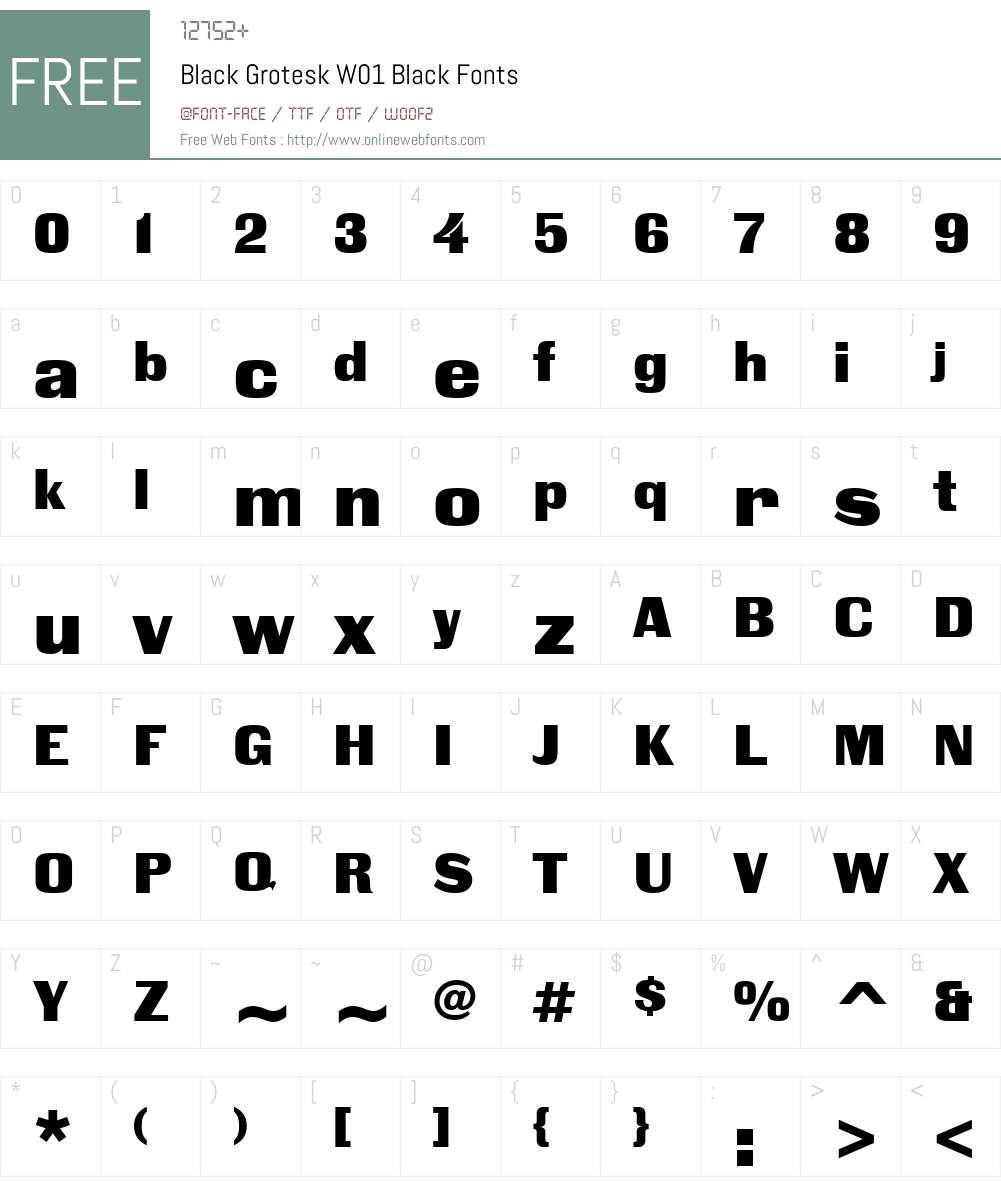 BlackGroteskW01-Black Font Screenshots