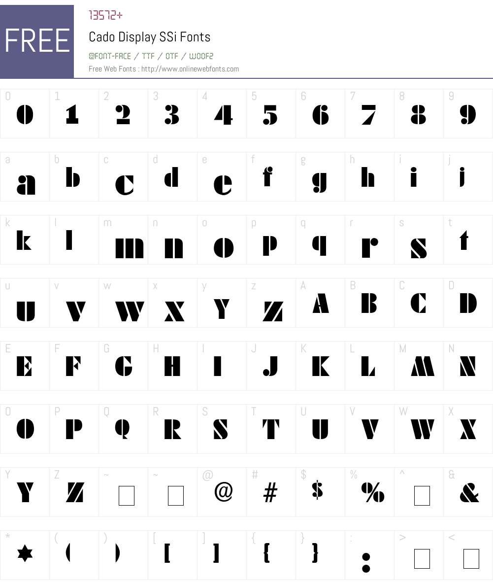 Cado Display SSi Font Screenshots