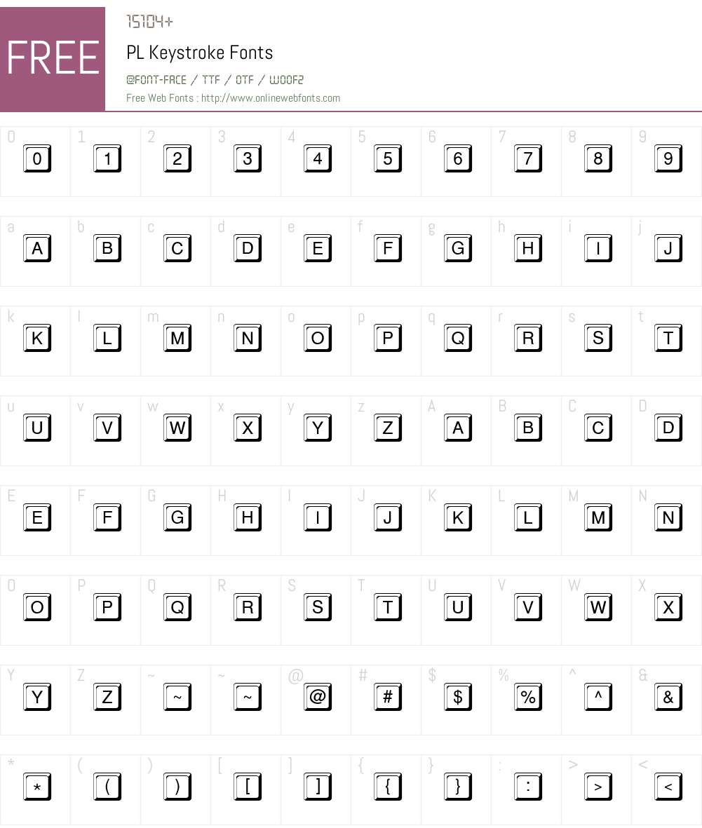 PL Keystroke Font Screenshots