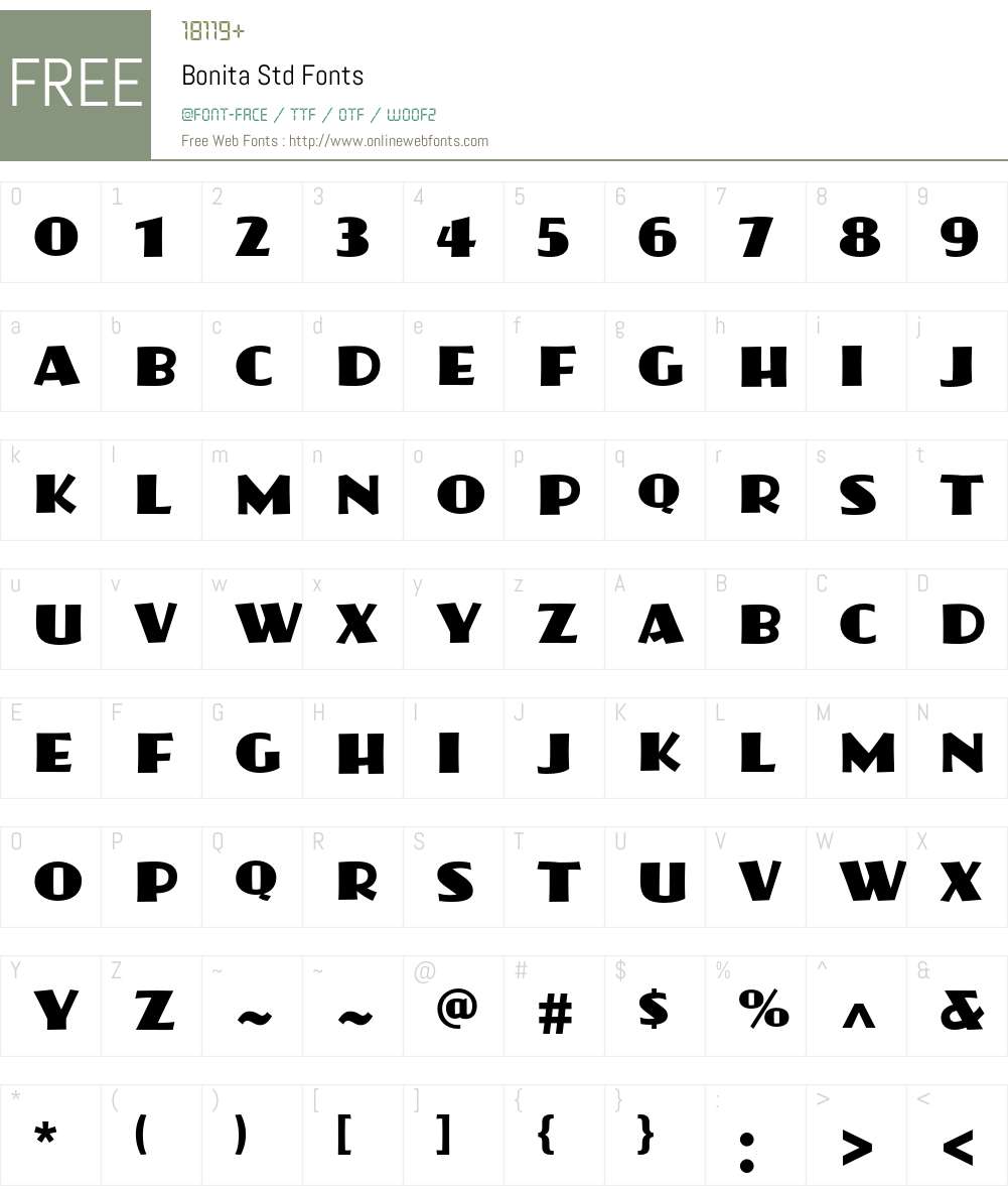 Bonita Std Font Screenshots