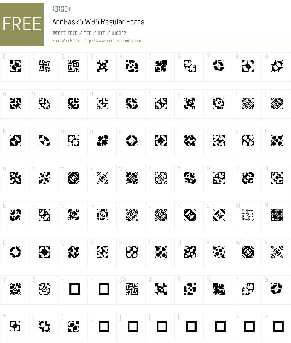AnnBask5 Font Screenshots