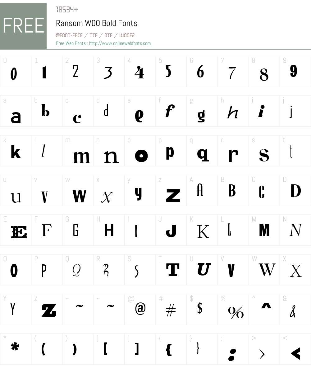 RansomW00-Bold Font Screenshots