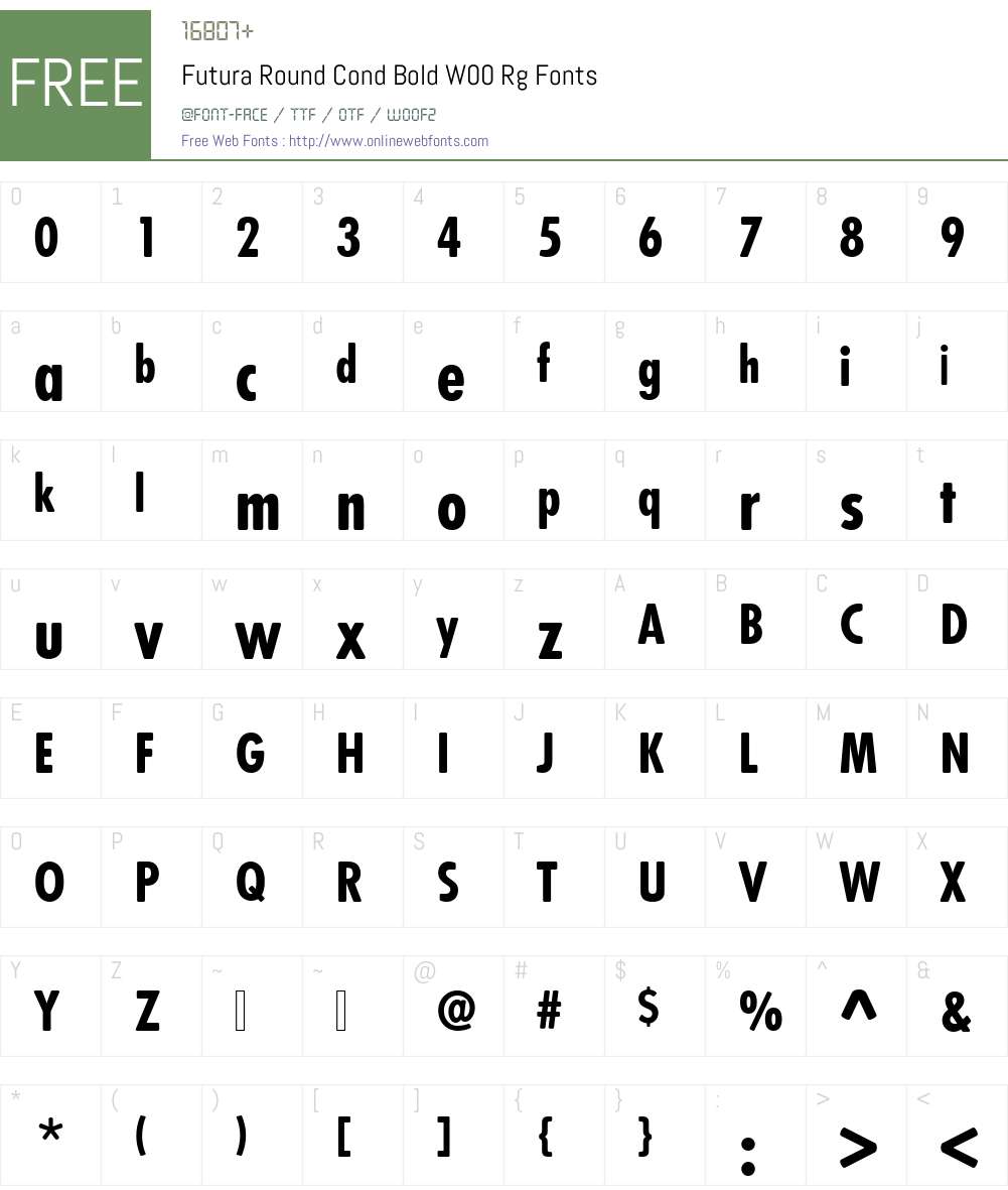 FuturaRoundCondBoldW00-Rg Font Screenshots