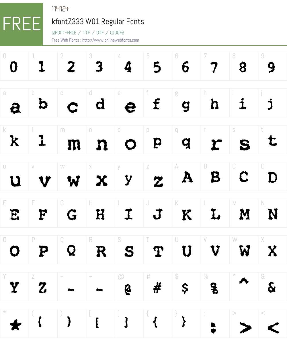 kfontZ333W01-Regular Font Screenshots