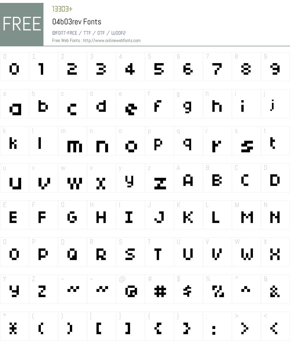 04b03rev Font Screenshots