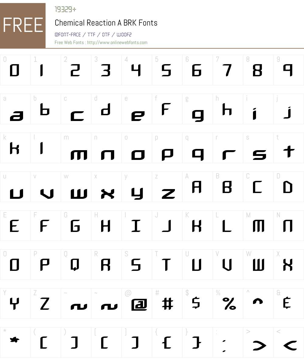 Chemical Reaction A BRK Font Screenshots