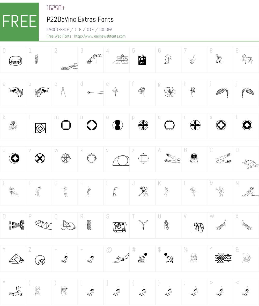 P22DaVinci Font Screenshots