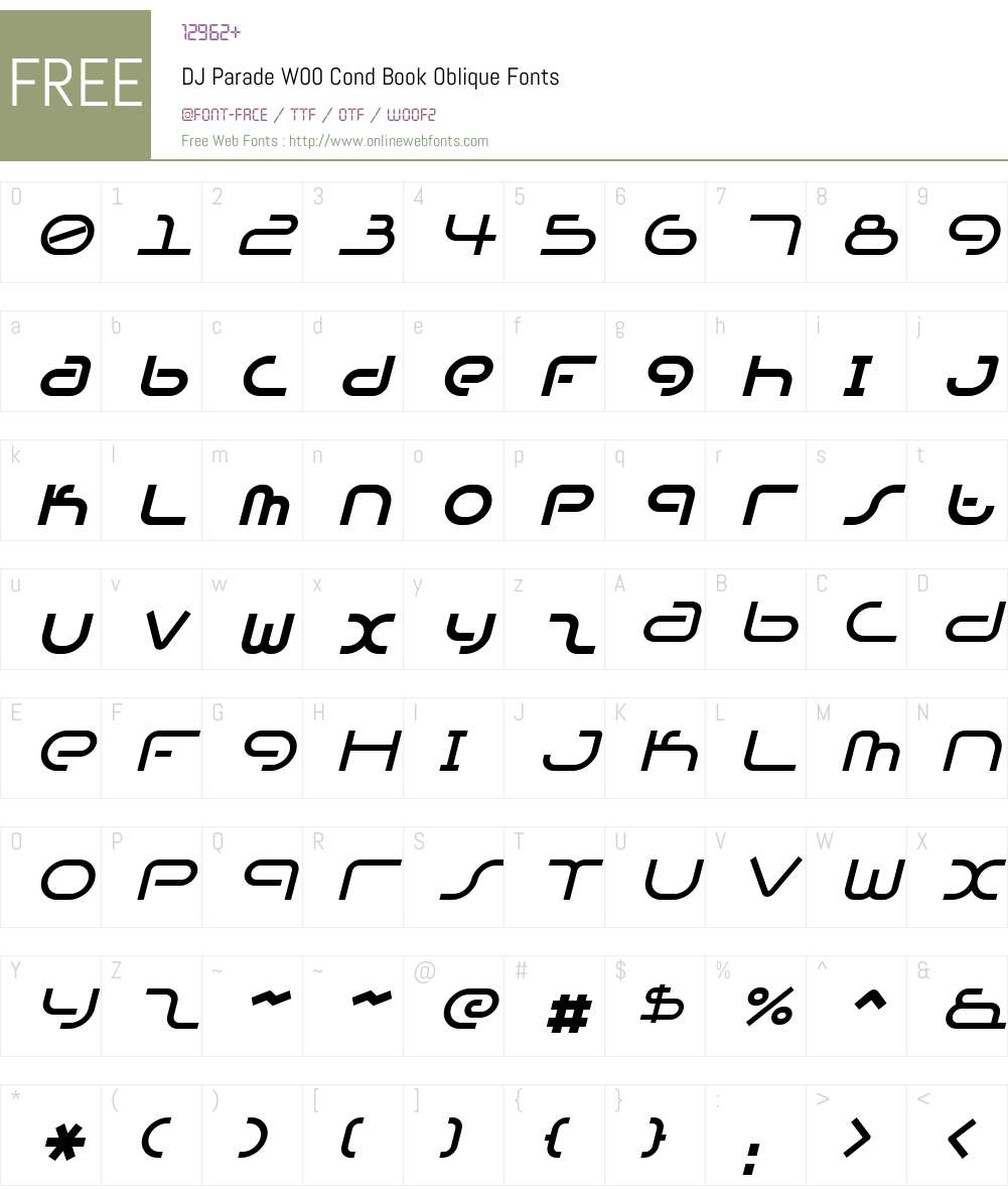 DJ Parade Font Screenshots