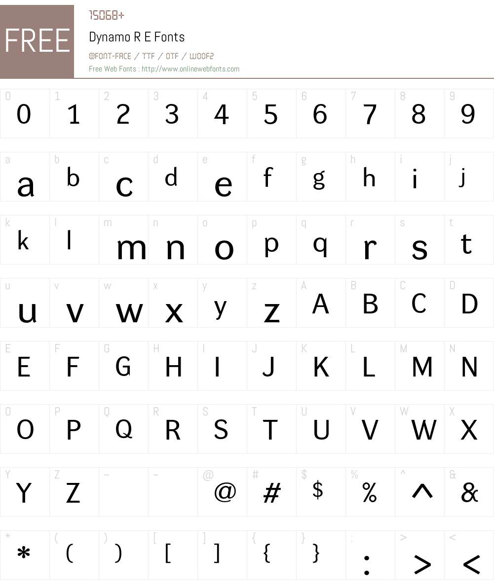 Dynamo RE Font Screenshots
