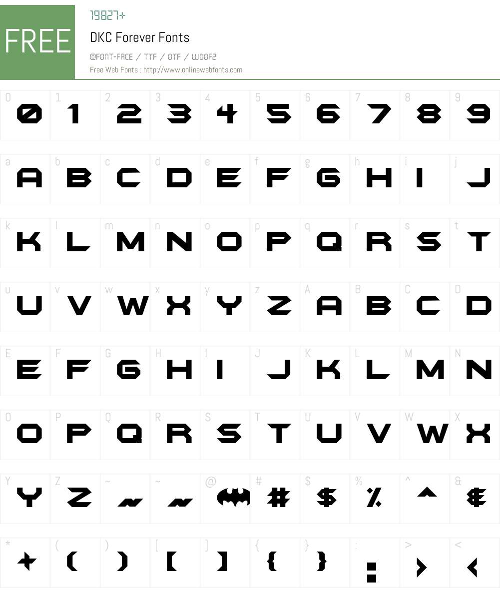 DKC Forever Font Screenshots