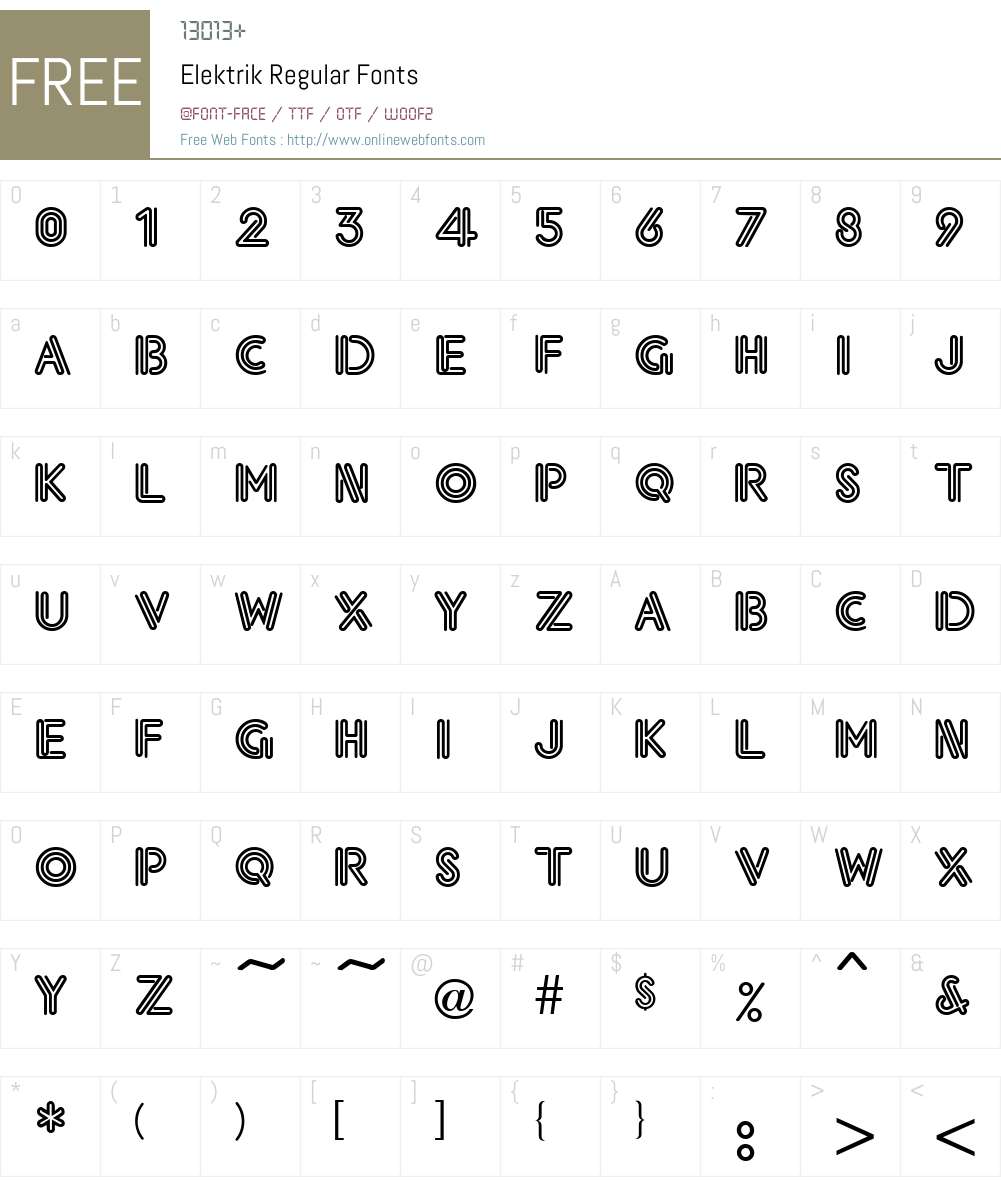 Elektrik Font Screenshots