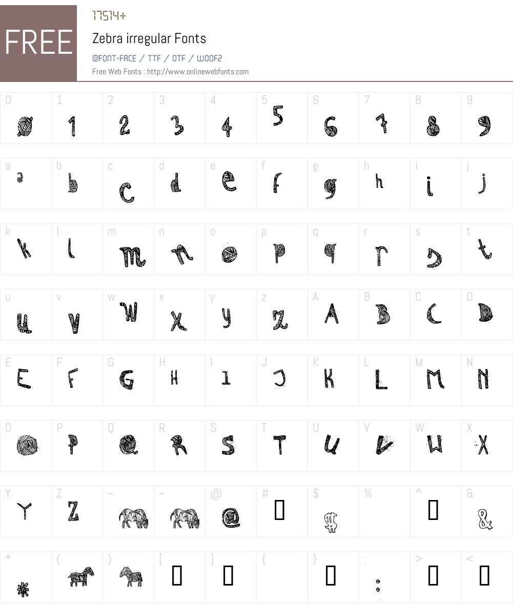 Zebra Font Screenshots