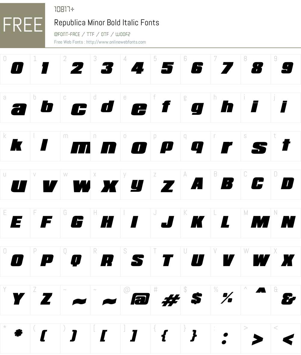 Republica Minor Font Screenshots