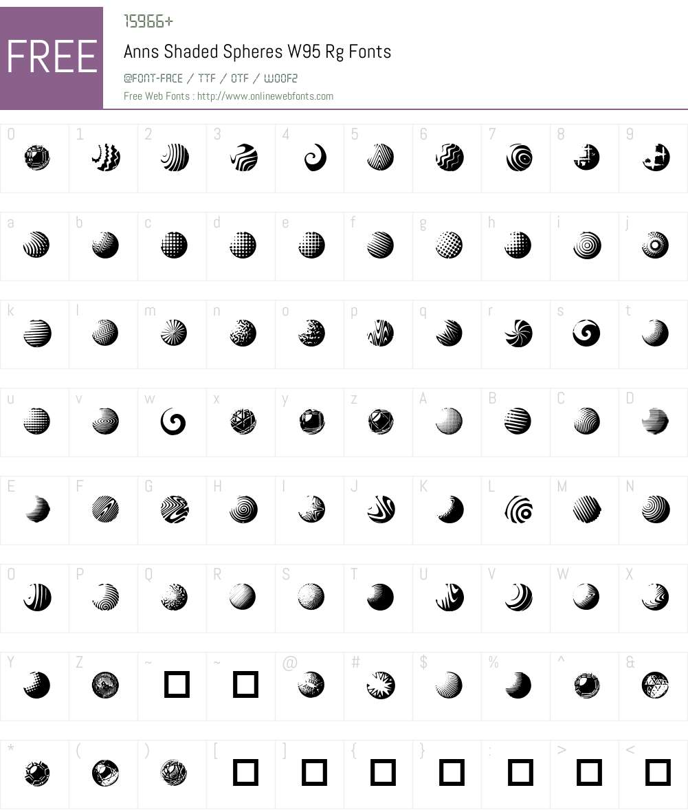 Ann's Shaded Spheres Font Screenshots