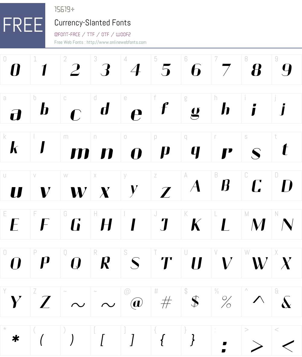 Currency Font Screenshots