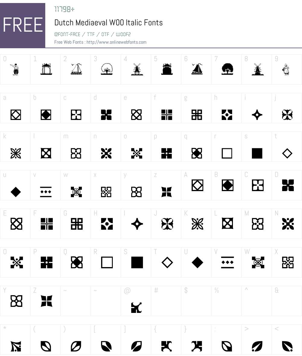 DutchMediaevalW00-Italic Font Screenshots
