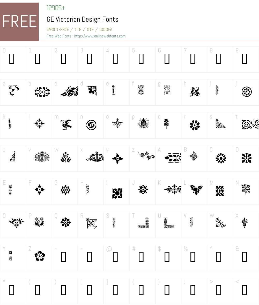 GE Victorian Design Font Screenshots