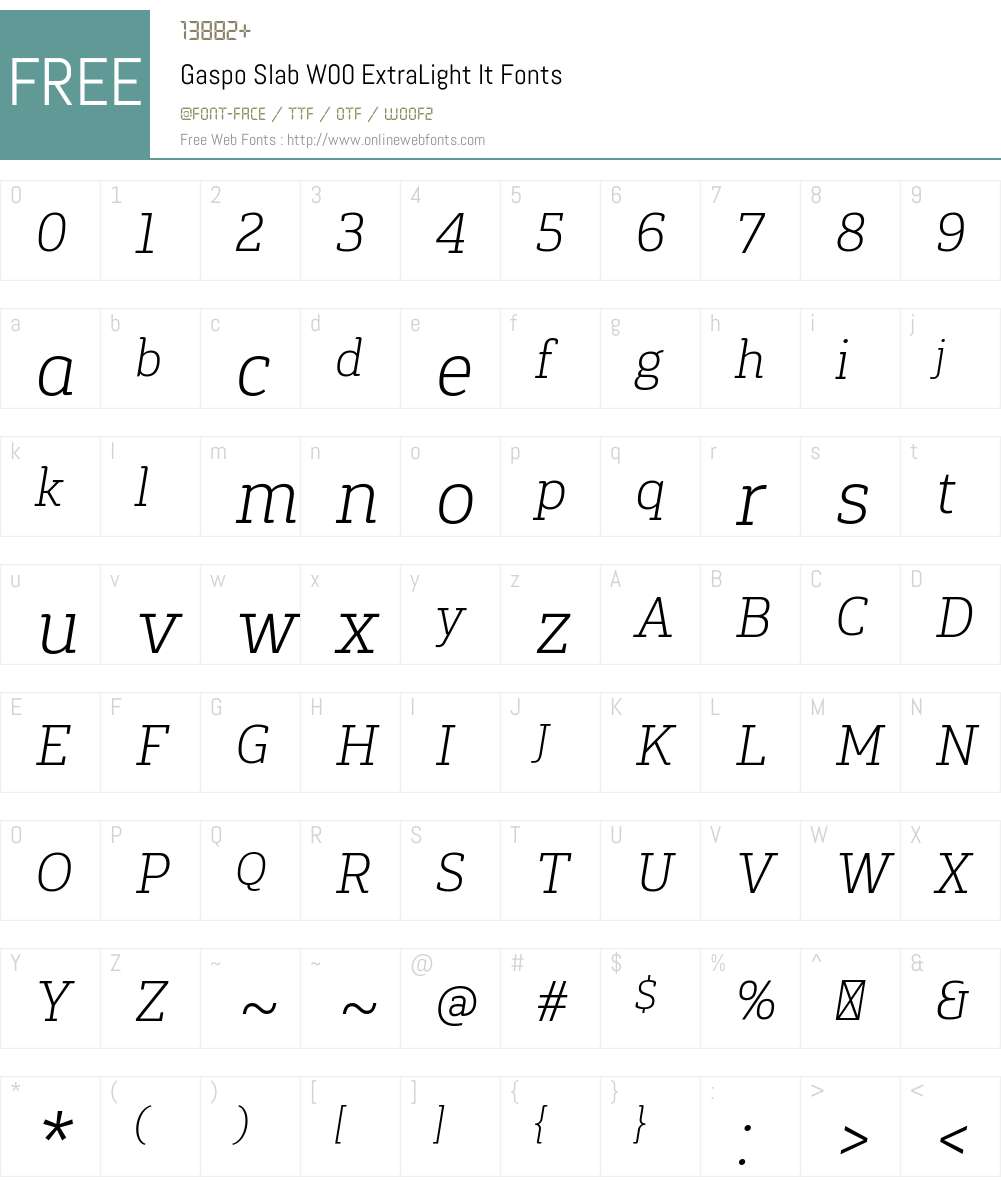 Gaspo Slab Font Screenshots
