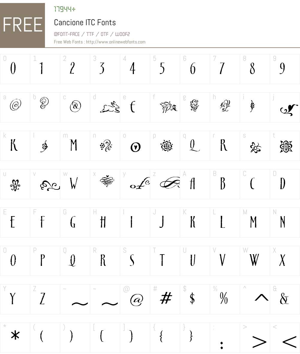 Cancione ITC Font Screenshots