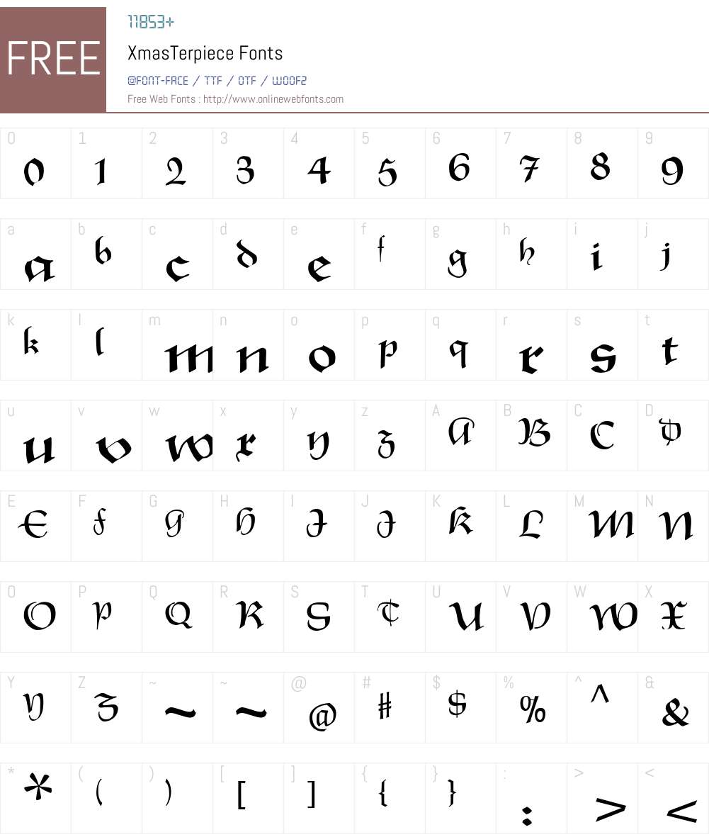 XmasTerpiece Font Screenshots