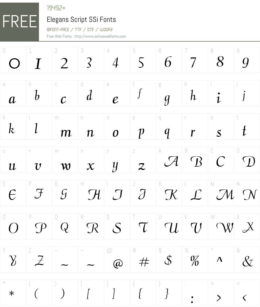Elegans Script SSi Font Screenshots