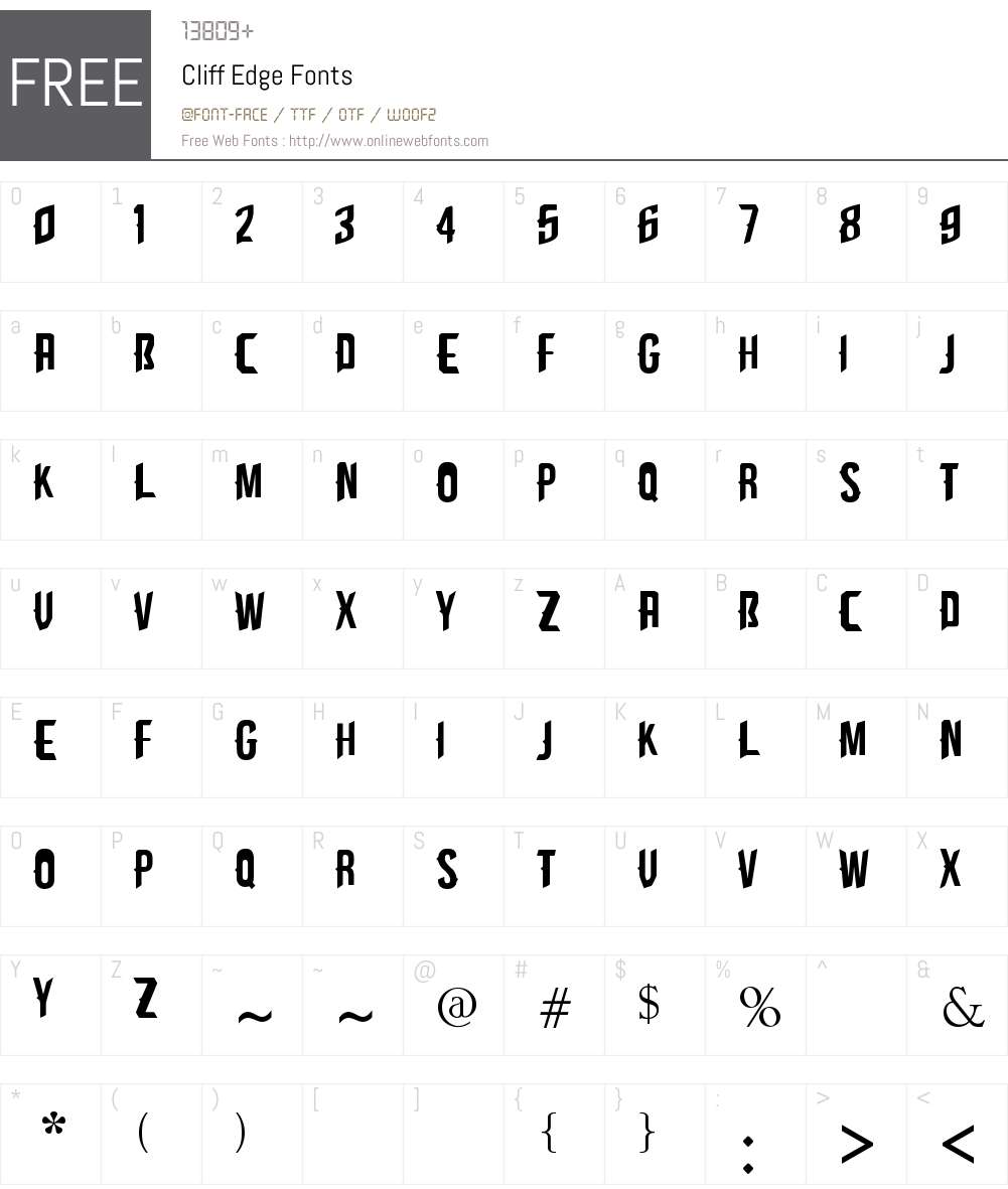 Cliff Edge Font Screenshots