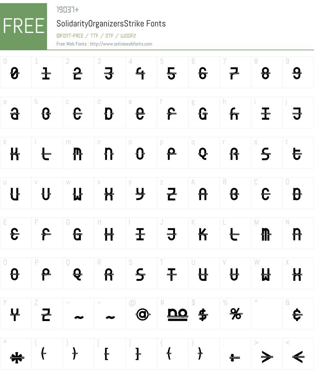 SolidarityW00-OrgStrike Font Screenshots
