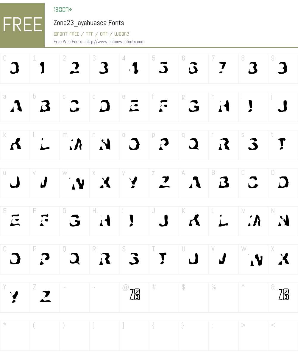 Zone23_ayahuasca Font Screenshots
