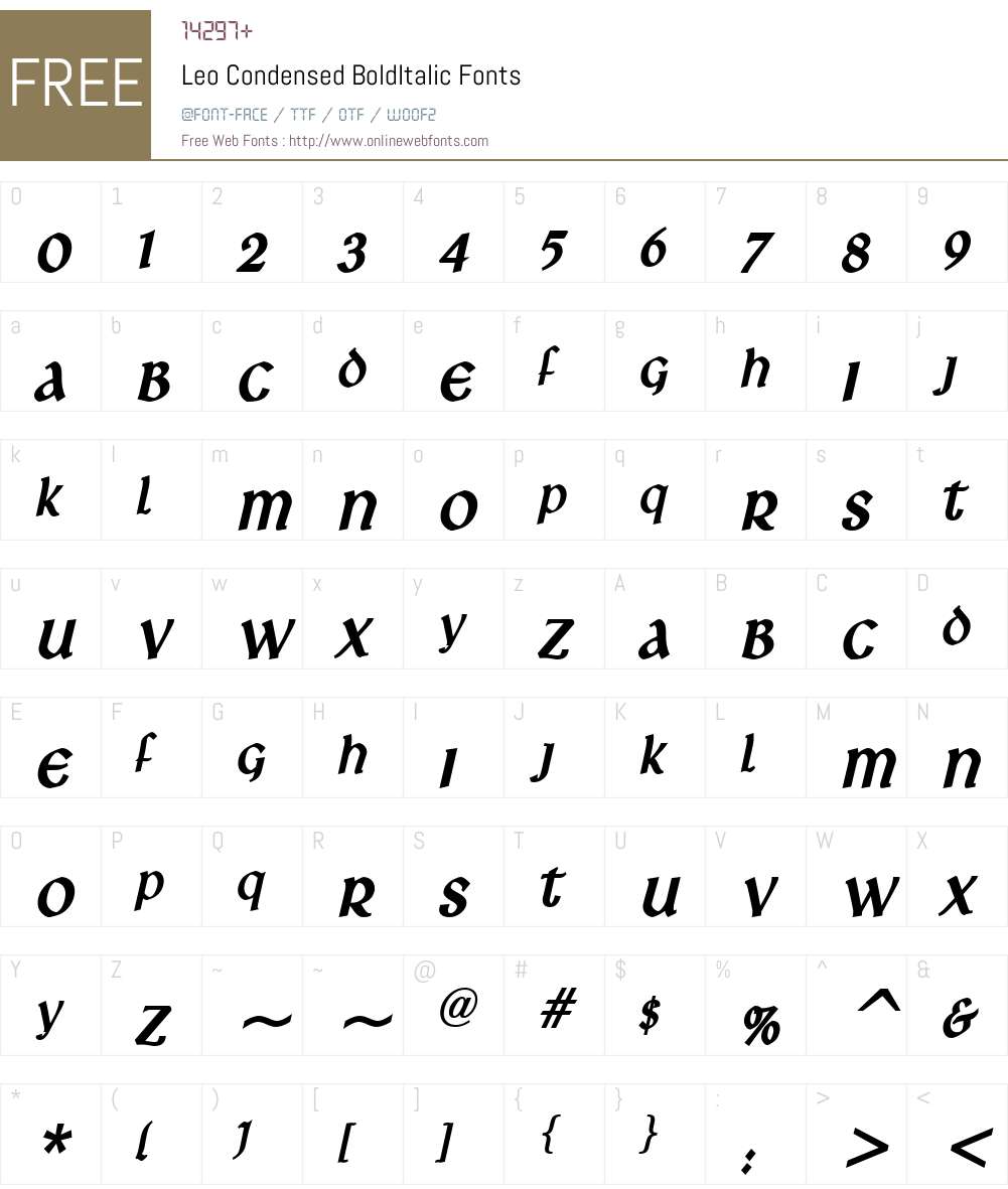 Leo Condensed Font Screenshots