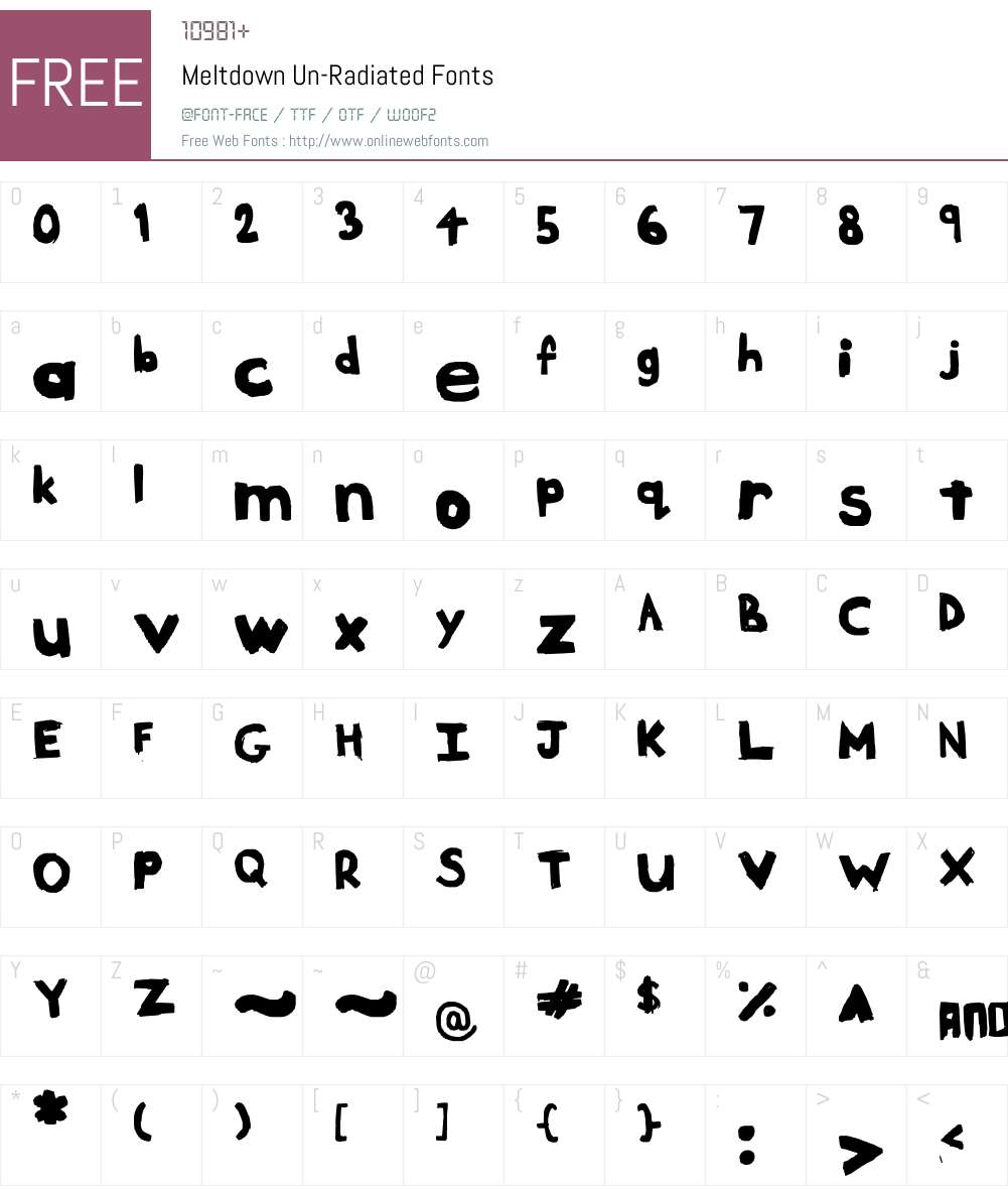 Meltdown Un-Radiated Font Screenshots