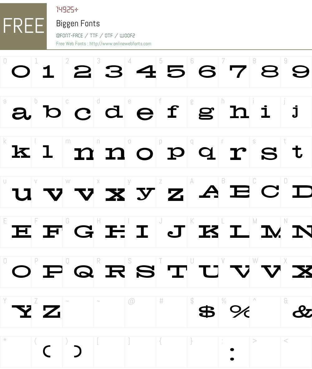 Biggen Font Screenshots