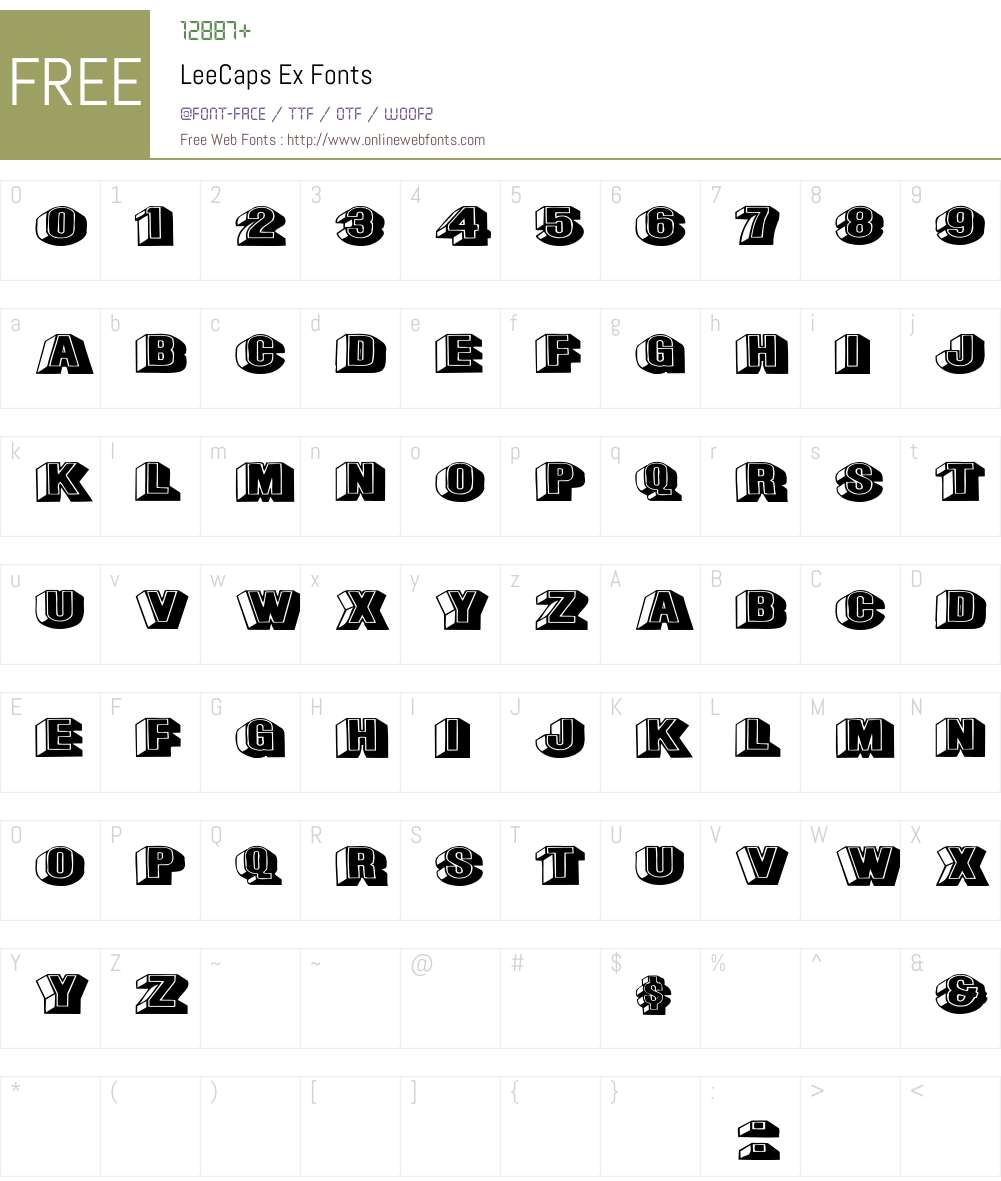 LeeCaps Ex Font Screenshots