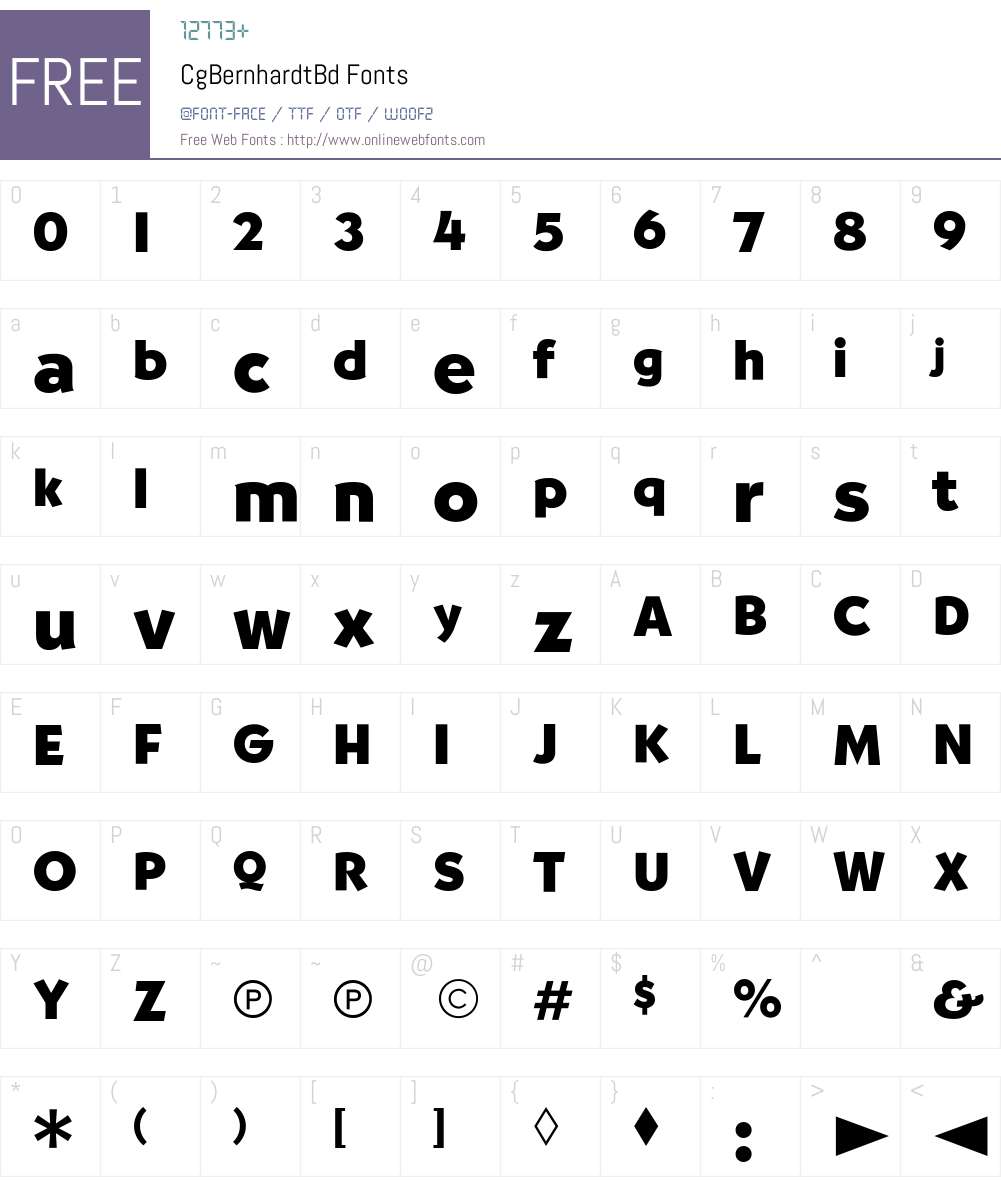 CgBernhardtBd Font Screenshots