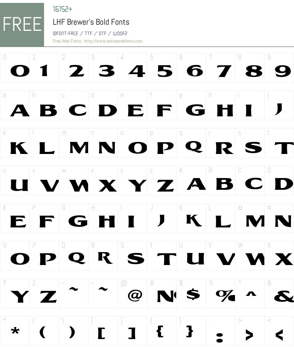 LHF Brewer's Bold Font Screenshots