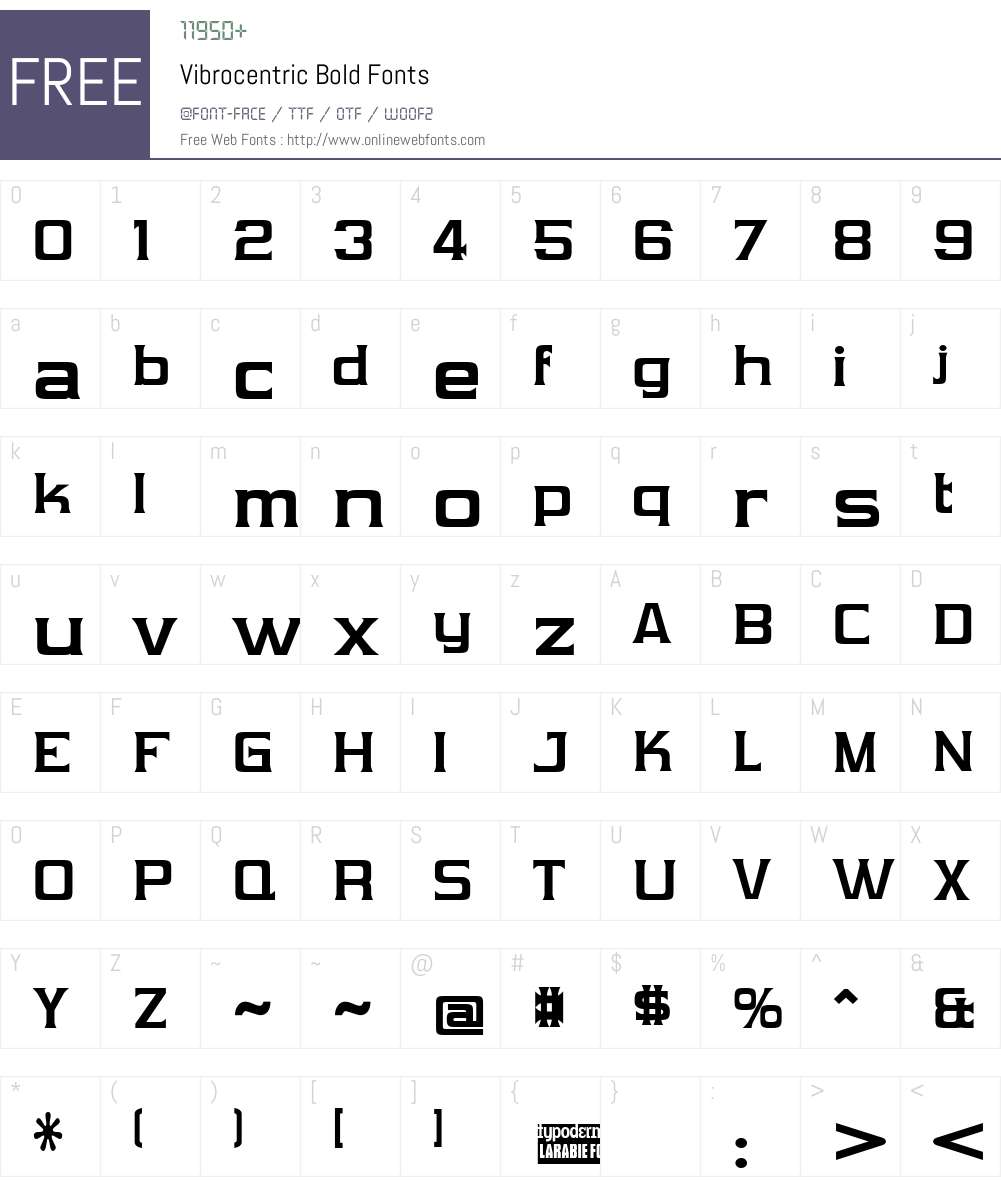 Vibrocentric Font Screenshots