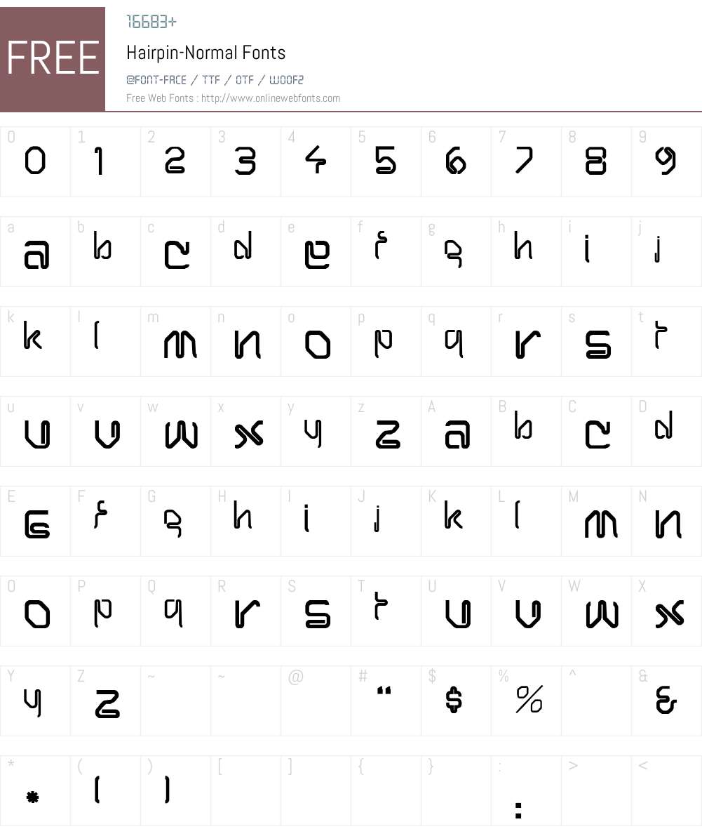 Hairpin-Normal Font Screenshots