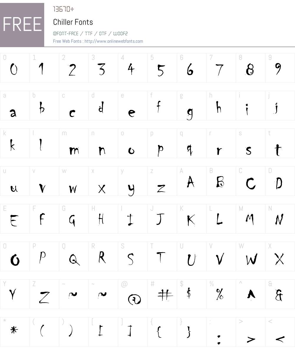 Chiller Font Screenshots