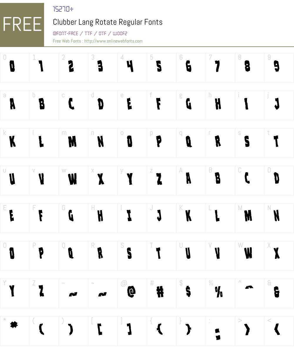 Clubber Lang Rotate Font Screenshots