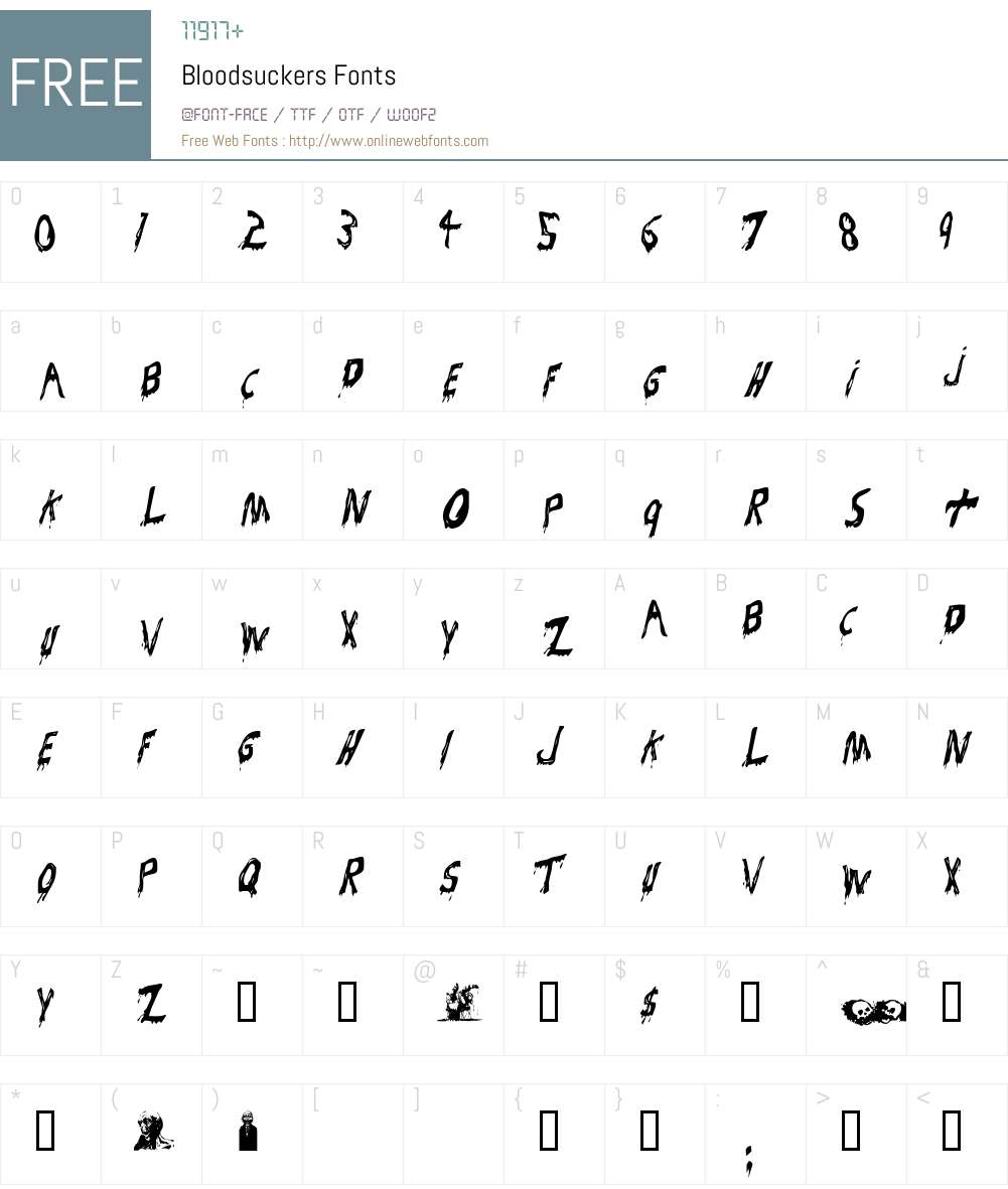 Bloodsuckers Font Screenshots