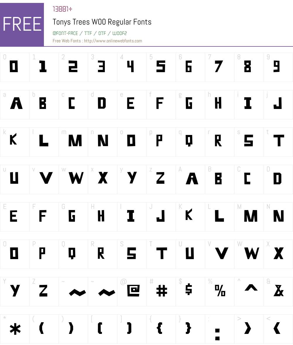 Tony's Trees Font Screenshots
