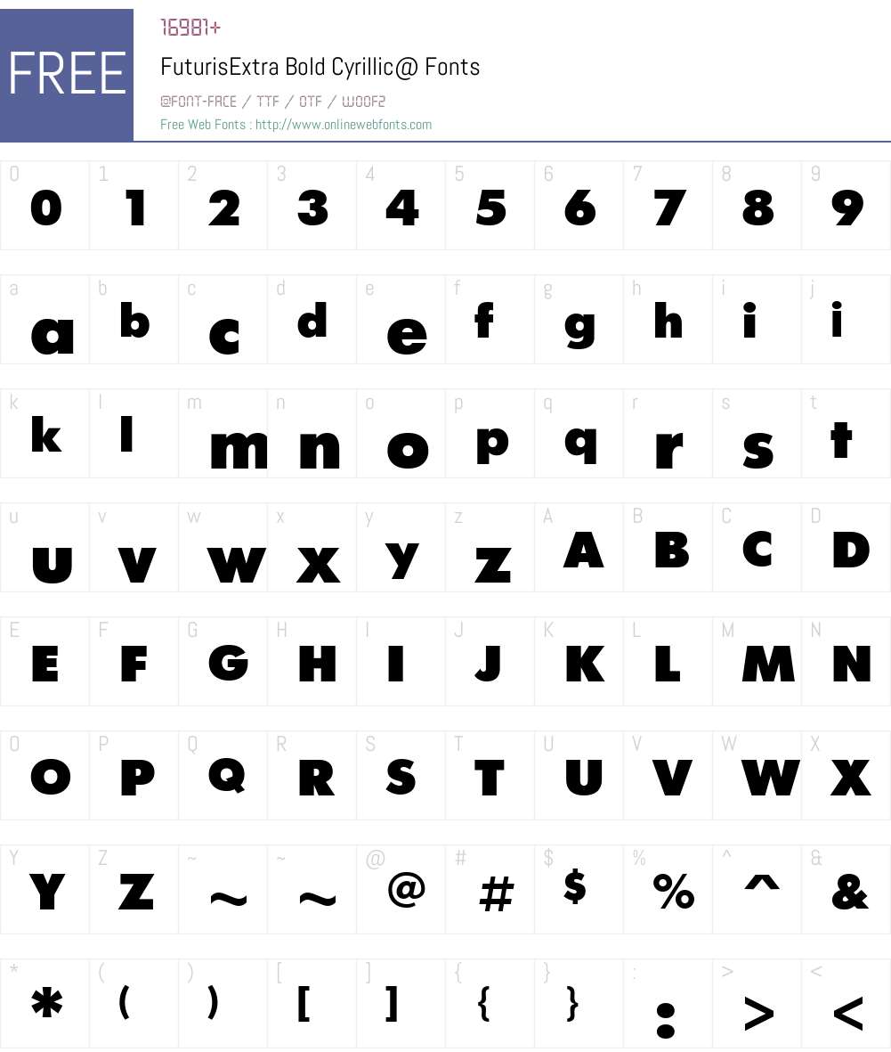 FuturisExtra Font Screenshots