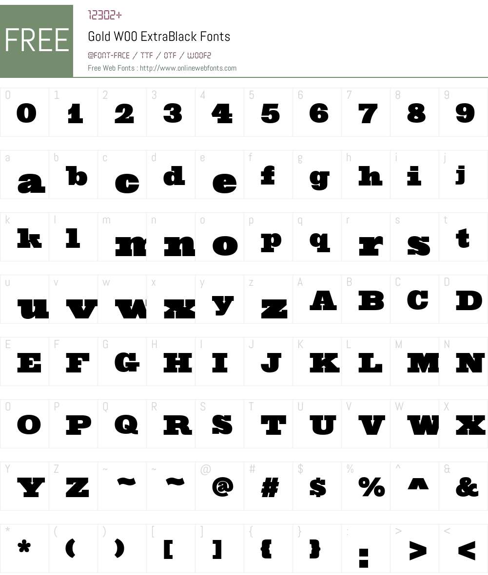 GoldW00-ExtraBlack Font Screenshots