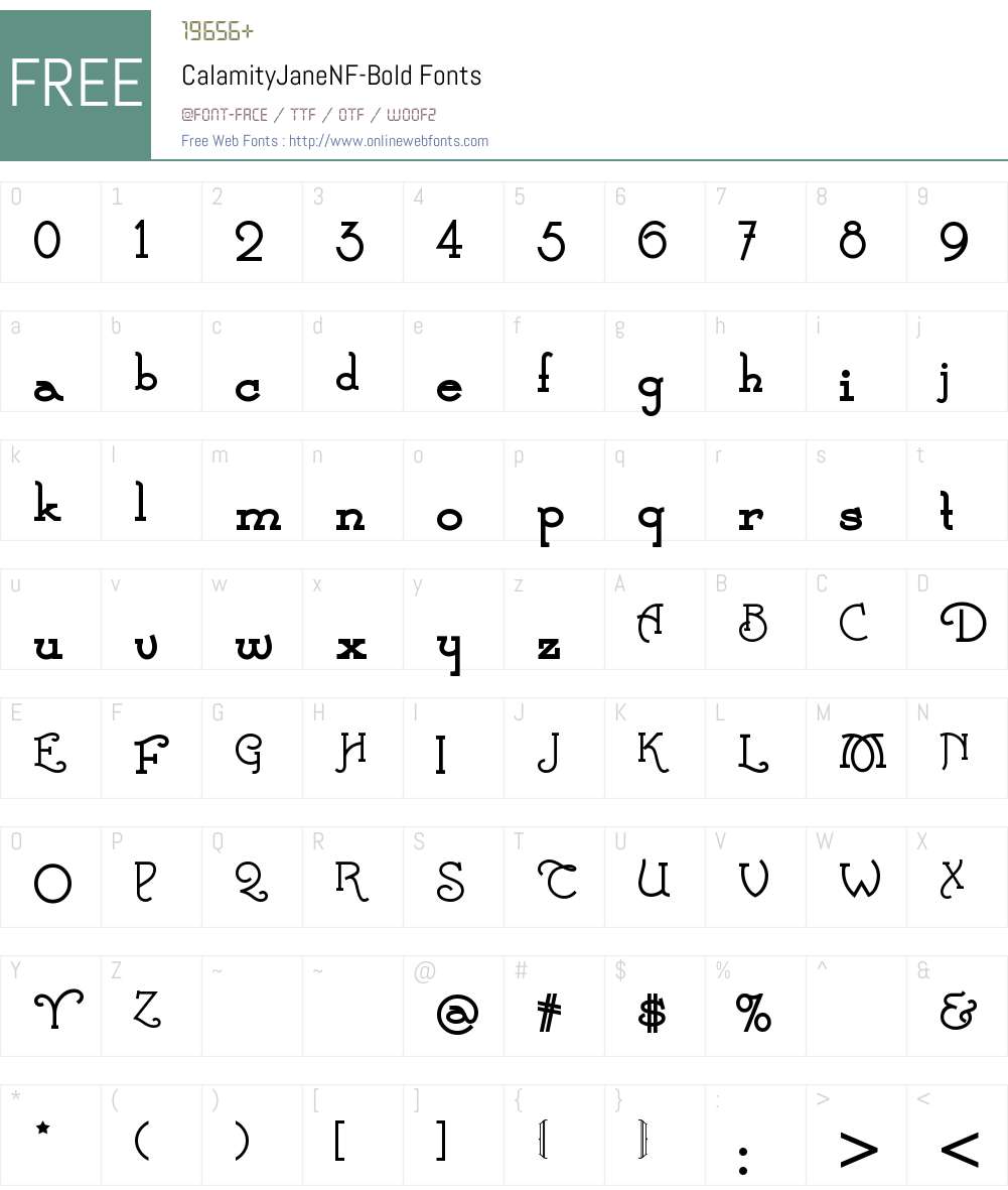 Calamity Jane NF Font Screenshots