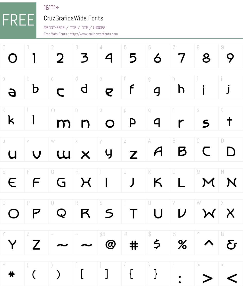 CruzGraficaW00-Wide Font Screenshots