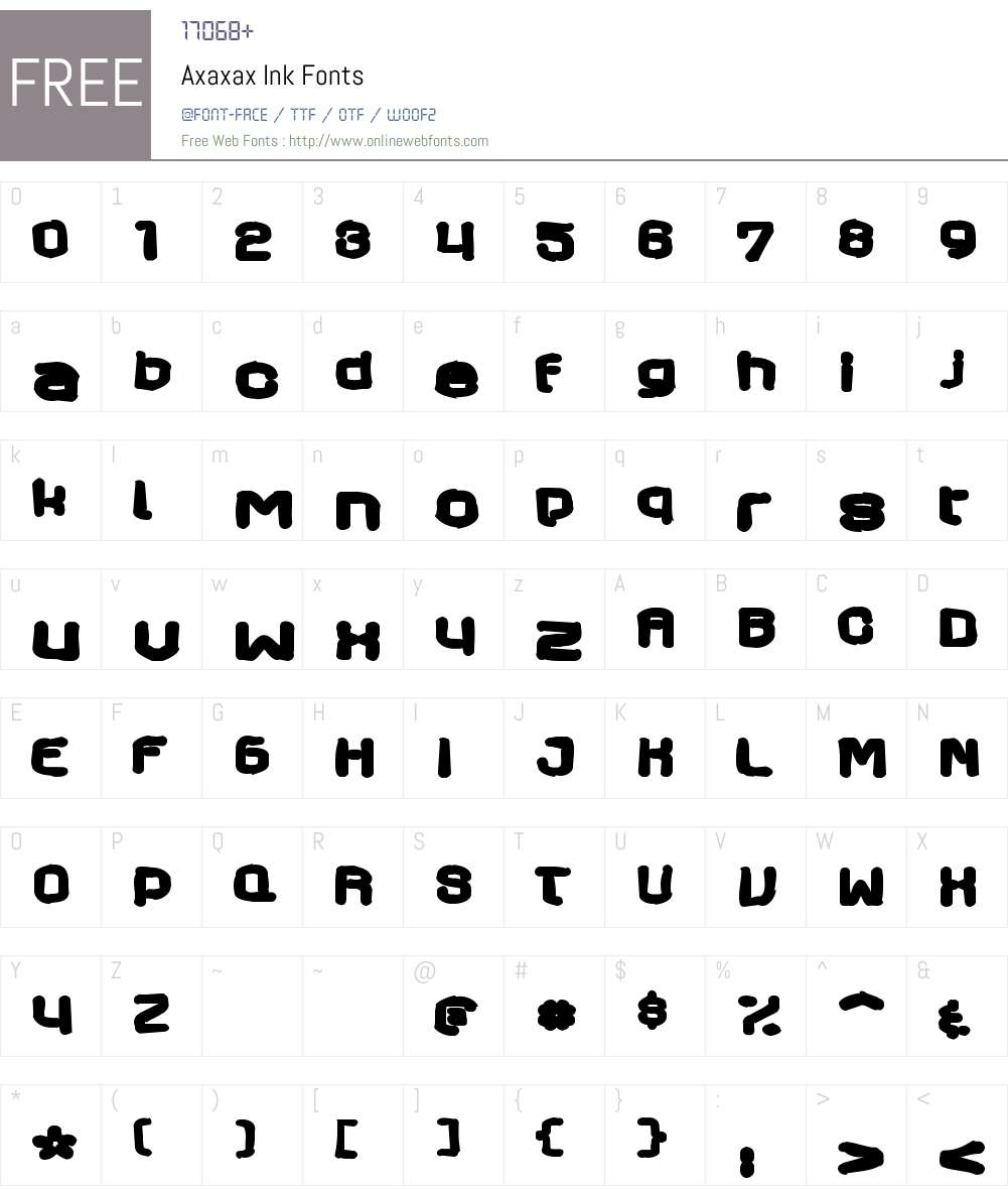 Axaxax Ink Font Screenshots