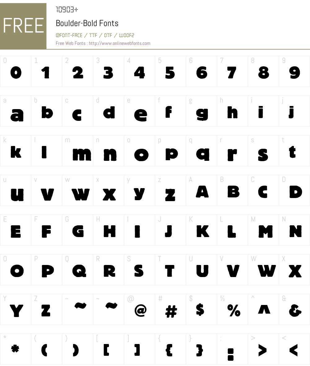 Boulder Font Screenshots