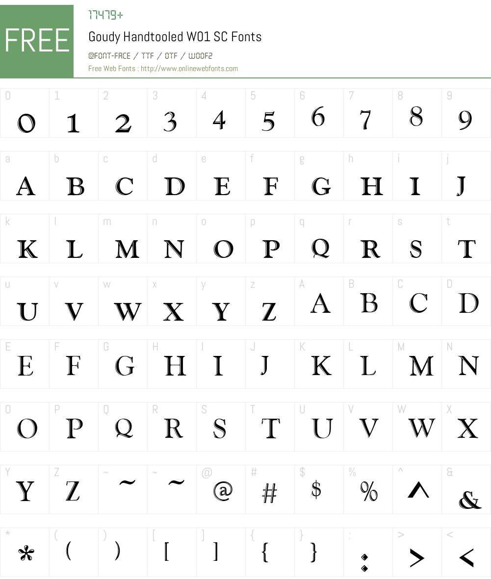 GoudyHandtooledW01-SC Font Screenshots